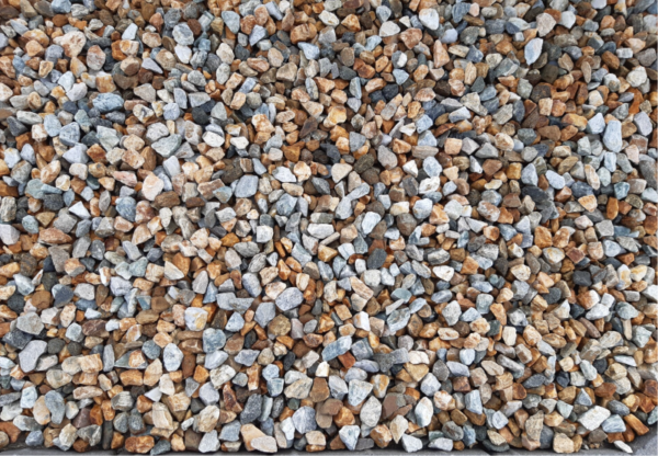 A close-up view of a variety of multicolored gravel stones.